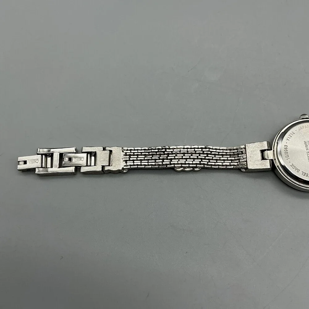 Anne Klein Womens Watch 26mm MOP Dial Silver Tone Crystals New Battery 7.25